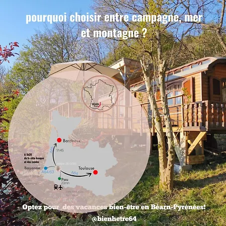 Hotel Roulotte en Béarn à Fichous-Riumayou Extérieur photo
